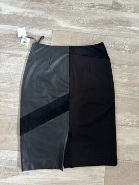 Calvin Klein Black Two-Tone Pencil Skirt